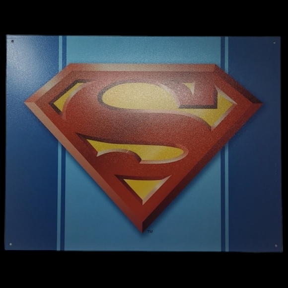 NEW - DC COMICS SUPERMAN LOGO 12.5"×16" METAL SIGN - Picture 1 of 6